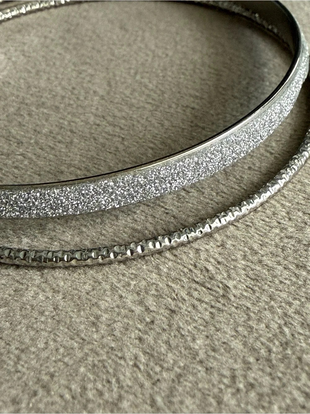Silver-Tone Glitter Bangle Bracelet Set - Women Jewelry